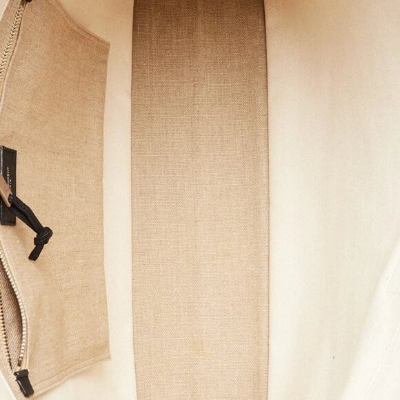 Yves Saint Laurent Natural Linen And Leather Rive Gauche Tote Bag - Picture 5 of 10